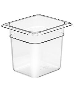 Cambro 66CW135 Food Pan 2.4 QT. - Camwear - Polycarbonate - Clear - 1/6 Size - USA