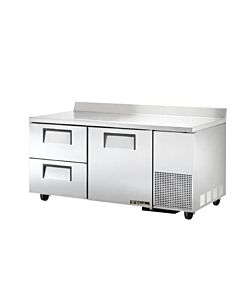 True TWT-67D-2-HC 67.25" 2-Drawer 1-Door Deep Worktop Refrigerator- 20.6 Cu. Ft.