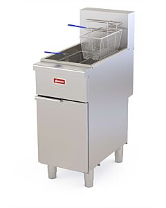 Omcan Open Pot Floor Fryer with 50 lb. Capacity and 122,000 BTU - Natural Gas