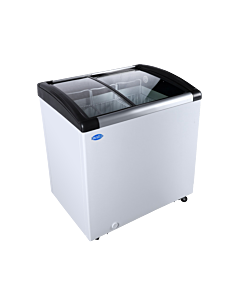 Zanduco 31" Ice Cream Display Chest Freezer with Curved Glass Top, 4 cu.ft. - 110V, 210W