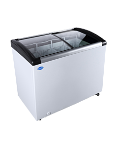 Zanduco 44" Ice Cream Display Chest Freezer with Curved Glass Top, 6.7 cu.ft - 110V, 265W