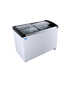 Zanduco 48" Ice Cream Display Chest Freezer with Curved Glass Top, 7.6 cu.ft - 110V, 270W