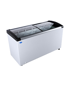Zanduco 57" Ice Cream Display Chest Freezer with Curved Glass Top, 9.3 cu.ft - 110V, 270W