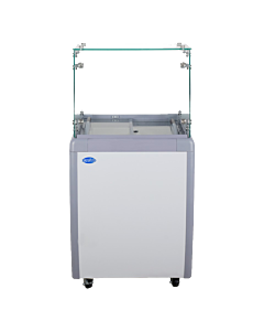 Zanduco 26" Gelato Dipping Cabinet with Flat Sneeze Guard, 4 Pans, and 120L Capacity - 110V, 210W
