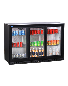 Zanduco 54" Three Sliding Glass Door Back Bar Beverage Cooler with 320L Capacity - 110V, 186W