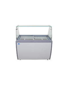 Zanduco 50" Gelato Dipping Cabinet with Flat Sneeze Guard, 9 Pans, and 290L Capacity - 110V, 260W
