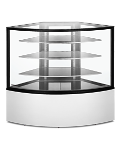 Zanduco 59" Corner Glass Floor Refrigerated Display Case with 16.78 cu.ft. Capacity - 110V, 650W