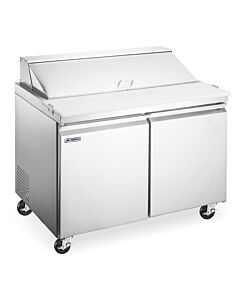 Aurora 36" Refrigerated 2-Door Prep Table with 258L Capacity - 120V, 420W