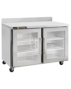 Centerline CLUC-48R-GD-WTLR 48" Two Glass Door Undercounter Refrigerator with Worktop - Left/Right Hinge