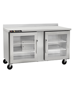 Centerline CLUC-60R-GD-WTLR 60" Two Glass Door Undercounter Refrigerator with Worktop - Left/Right Hinge