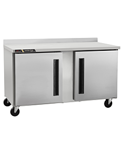 Centerline CLUC-60F-SD-WTLR 60" Two Solid Door Undercounter Freezer with Worktop - Left/Right Hinge