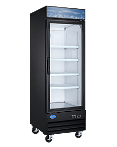 Zanduco 27" Single Glass Door Merchandiser Freezer Black with 368L Capacity - 110V 510W