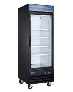 Zanduco 31" Single Glass Door Merchandiser Freezer Black with 648L Capacity - 110V, 732W