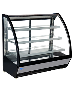 Zanduco 48" Curved Glass Refrigerated Floor Showcase with 22 cu.ft. Capacity - 110V, 650W