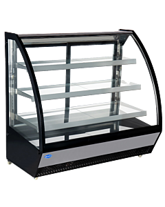 Zanduco 60" Curved Glass Refrigerated Floor Showcase with 28 cu.ft. Capacity - 110V, 680W
