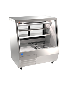 Zanduco 50" Stainless Steel Square Glass Refrigerated Double-Duty Deli Case - 115V, 518W - USA