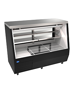 Zanduco 71" Black Square Glass Refrigerated Double-Duty Deli Case - 115V, 816W - USA