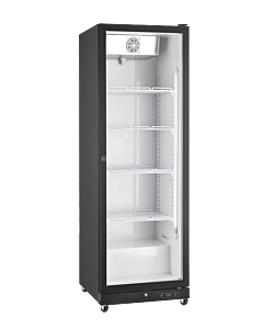 Zanduco 26" Black Refrigerator Single Glass Door Merchandiser with LED and 450L Capacity - 115V, 350W