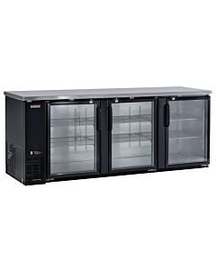 New Air NBB-90-SG 90" Three-Glass Door Back Bar Refrigerator with 916L Capacity - 115V, 1/4HP - CA