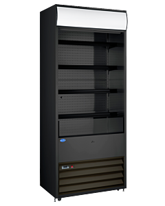 Zanduco 30" Grab-and-Go Black Refrigerated Floor Self-Serve Display Case with 440L Capacity - 1700W, 120V