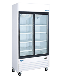 Zanduco 40" 2-Sliding Glass Doors White Merchandiser Refrigerator with 892L Capacity - 115V, 400W - CA