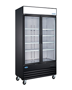 Zanduco 40" 2-Swing Glass Doors Black Merchandiser Refrigerator with 892L Capacity - 115V, 400W - CA
