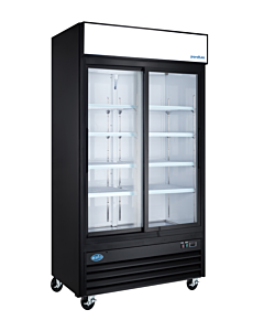 Zanduco 40" 2-Sliding Glass Doors Black Merchandiser Refrigerator with 892L Capacity - 115V, 400W - CA