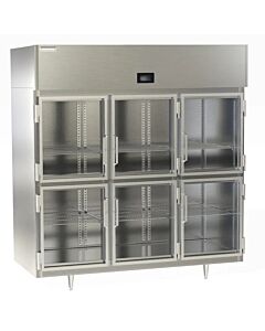 Delfield DSLR3-GH 83" Triple Section Reach In Refrigeration with Glass Half Doors 68 cu. Ft. - 115V/1