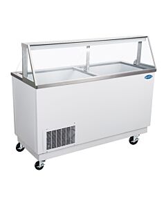 Zanduco 68” Ice Cream Dipping Display with Sneeze Guard - 115V, 490W