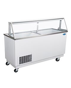 Zanduco 89” Ice Cream Dipping Display with Sneeze Guard - 115V, 700W