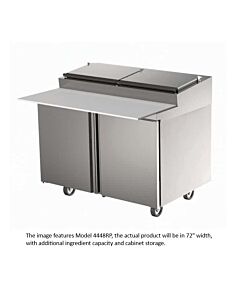Delfield 4472RP 72" Air Over Rail Prep Table (9) 1/3 Pan Capacity 27.8 cu. Ft. - 115V/60/1