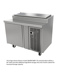 Delfield 18660PTBMP 60" Mechanically Cooled Refrigerated Pizza and Sandwich tables (14) 1/6 Pan Capacity 14.37 cu. Ft - 115V/60/1