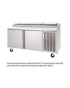 Delfiled 18648PTLP 48" LiquiTec Cooled Prep Table (12) 1/6 Pan Capacity 9.36 cu. Ft. - 115V/60/1