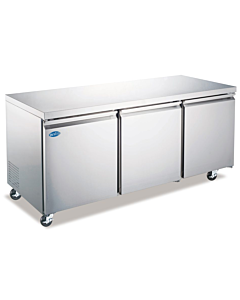 Zanduco 72" Stainless Steel 3-Door Undercounter Refrigerated with 440 L Capacity - 115 V, 1/5 HP - CA