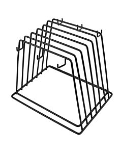 Omcan Vinyl Coated Cutting Board Rack with 6 Slots for Cutting Board Brushes - Black
