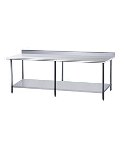 Dukers DCSTW-3072B Stainless Steel Work Table with Backsplash - 36" x 72" x 30" - USA