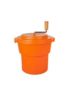 Omcan 9.5 L/2.5 Gallon Manual Orange Plastic Salad Spinner With Brake - USA
