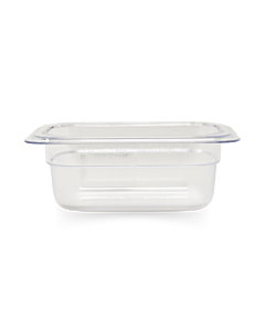 Omcan Ninth (1/9) Size Clear Polycarbonate Food Pan – 2 ½" Deep - CA