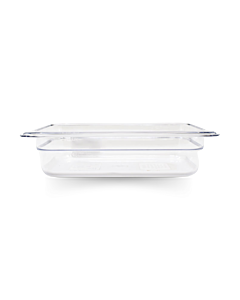 Omcan Quarter (1/4) Size Clear Polycarbonate Food Pan – 2 ½" Deep - CA