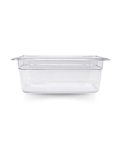 Omcan Quarter (1/4) Size Clear Polycarbonate Food Pan – 4" Deep - CA
