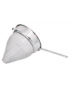 Omcan 8.5" Stainless Steel 40 Mesh Bouillon Strainer with Flat Handle - USA