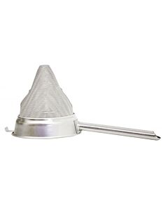 Omcan 8" Stainless Steel Extra Fine Mesh Bouillon Strainer with Hallow Handle
