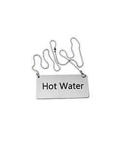 Omcan Stainless Steel Beverage Chain Sign - Hot Water