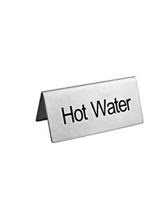 Omcan Stainless Steel Beverage Tent Sign - Hot Water