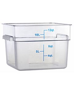 Omcan 12 Qt. Clear Square Polycarbonate Food Storage Container - CA