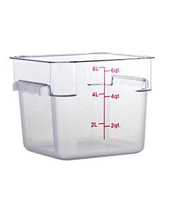 Omcan 6 Qt. Clear Square Polycarbonate Food Storage Container - CA