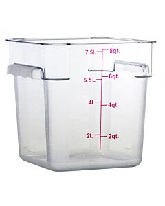 Omcan 8 Qt. Clear Square Polycarbonate Food Storage Container - CA