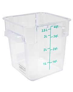 Omcan 4 Qt. Clear Square Polycarbonate Food Storage Container - CA