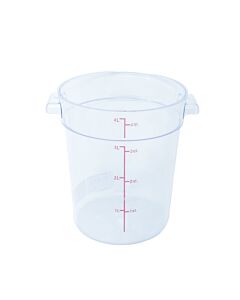 Omcan 4 QT. Clear Round Polycarbonate Food Storage Container - USA