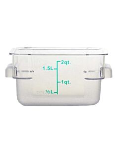 Omcan 2 Qt. Clear Square Polycarbonate Food Storage Container - CA
